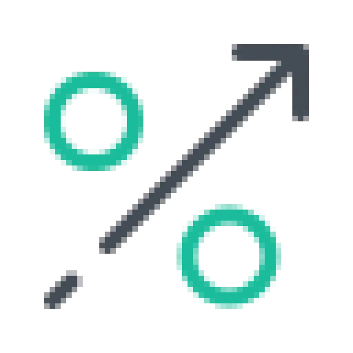 percentage sign arrow